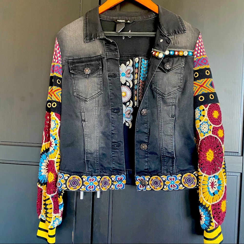 Denim Jacket - Embroidered - XS